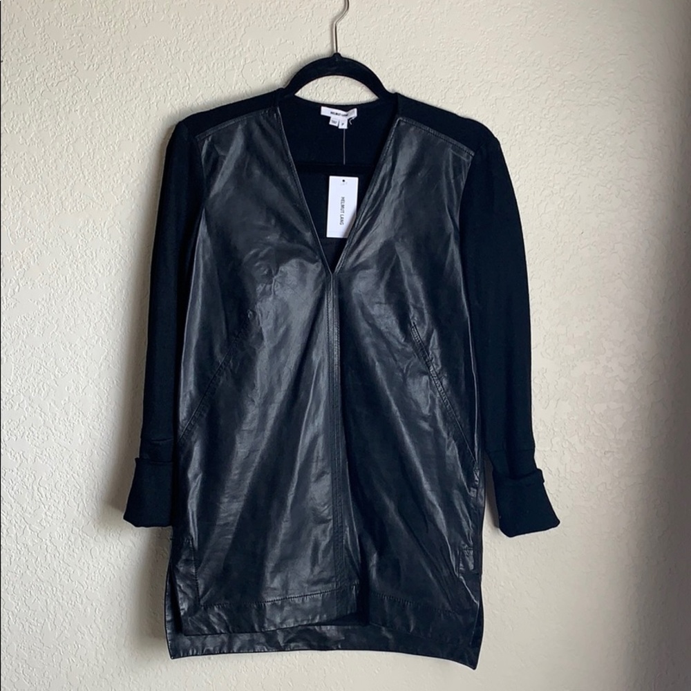 Helmut Lang black leather tunic NWT